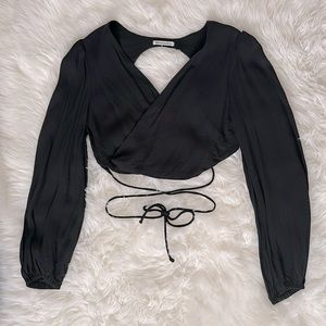 Reformation | Open Back Wrap Top | S | Black